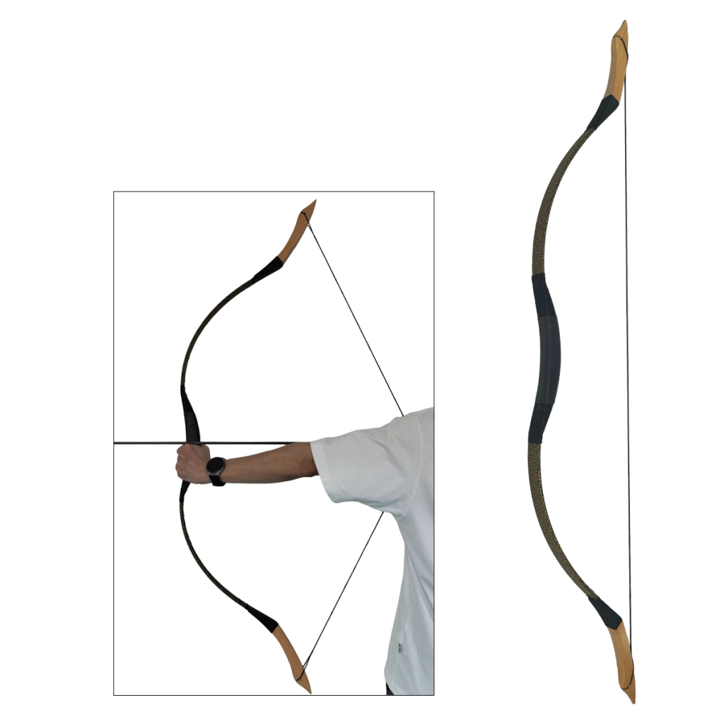 Black and white snakeskin traditional bow