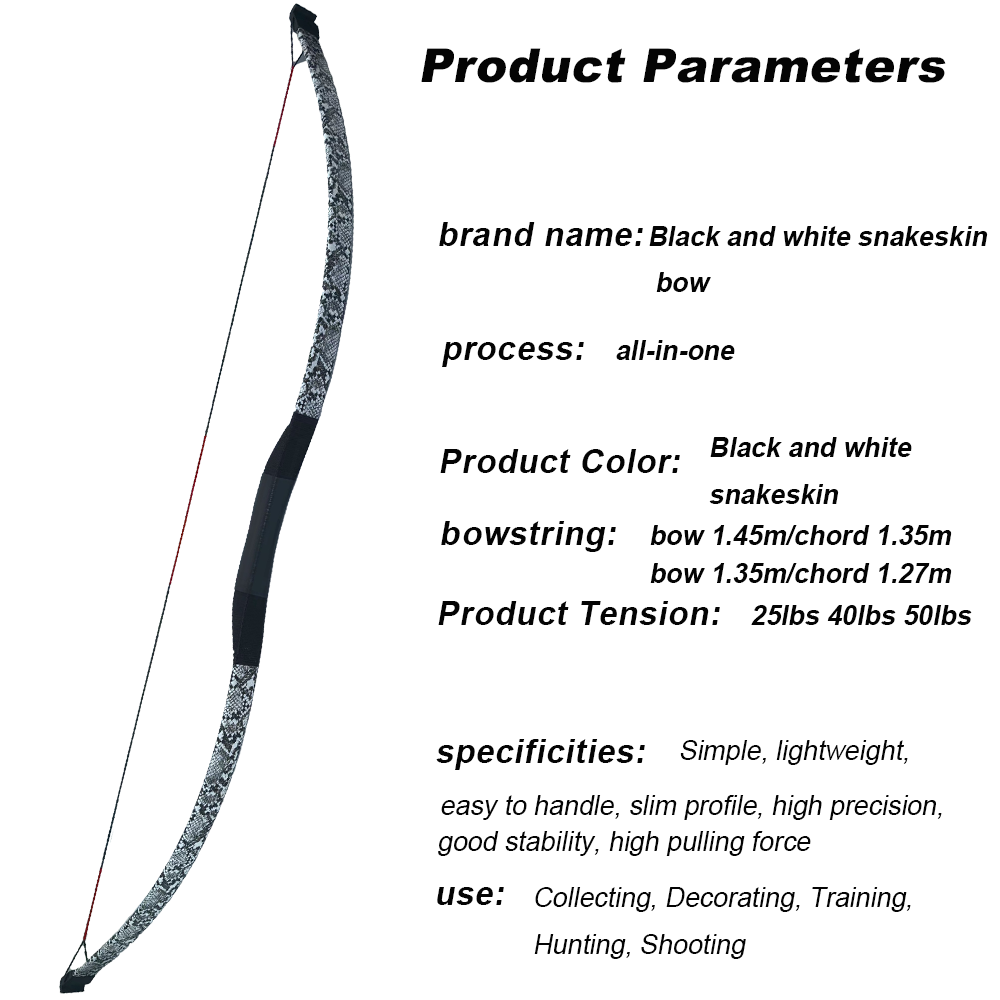Black and white snakeskin one-piece bow - 图片 5