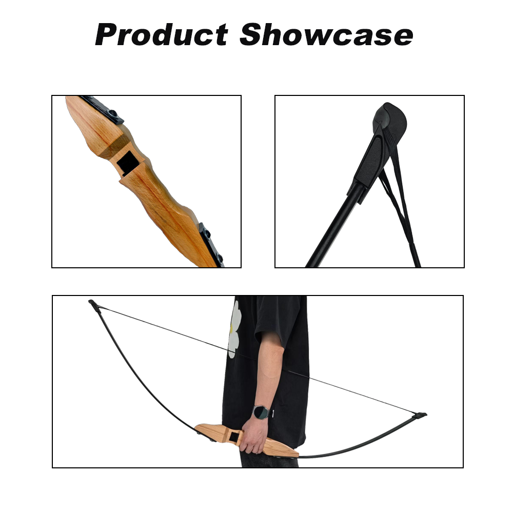 Natural wood color straight-draw American hunting bow - 图片 2