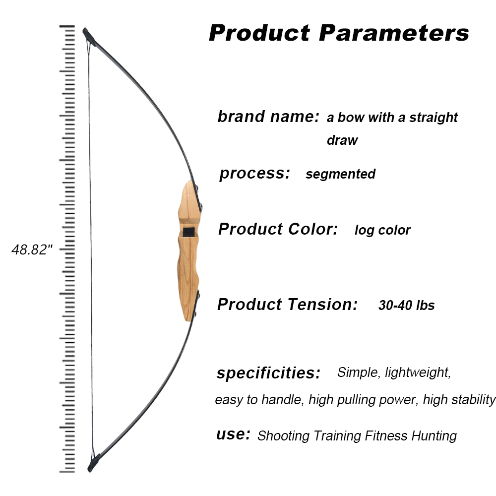 Natural wood color straight-draw American hunting bow - 图片 4
